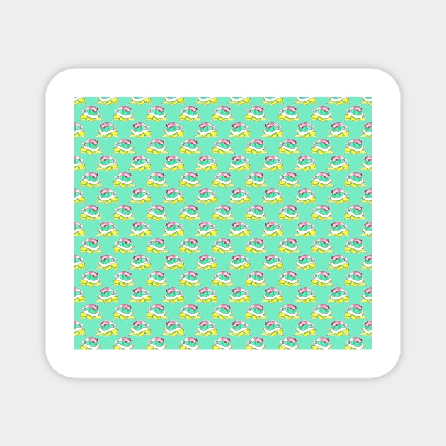 Axolotl and Turtle Pattern Magnet by saradaboru