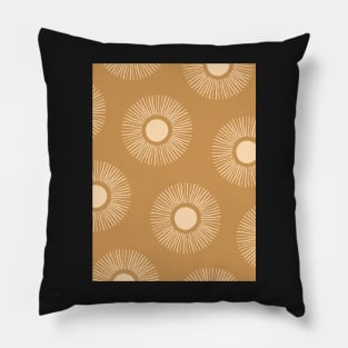 Sun Burst Pattern - Amber Gold Pillow