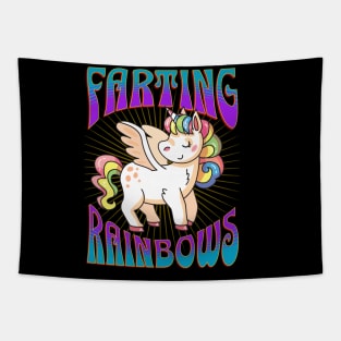 Unicorn Farting Rainbows Tapestry