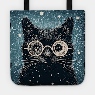 Artistic black cat impressionism abstract art Tote