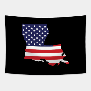 Louisiana State Shape Flag Background Tapestry