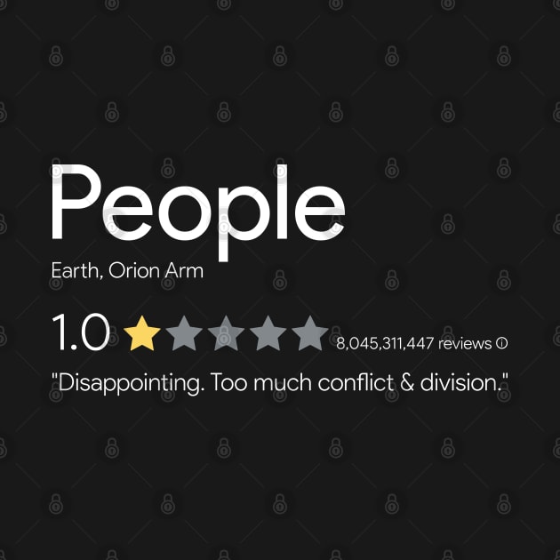 People - One Star T-Shirt by Pop Cultured