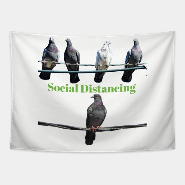 Birds Social Distancing T-shirt Tapestry by KathyG'sArt