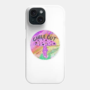 Chill Out Mushroom with Gems and Sequins Phone Case