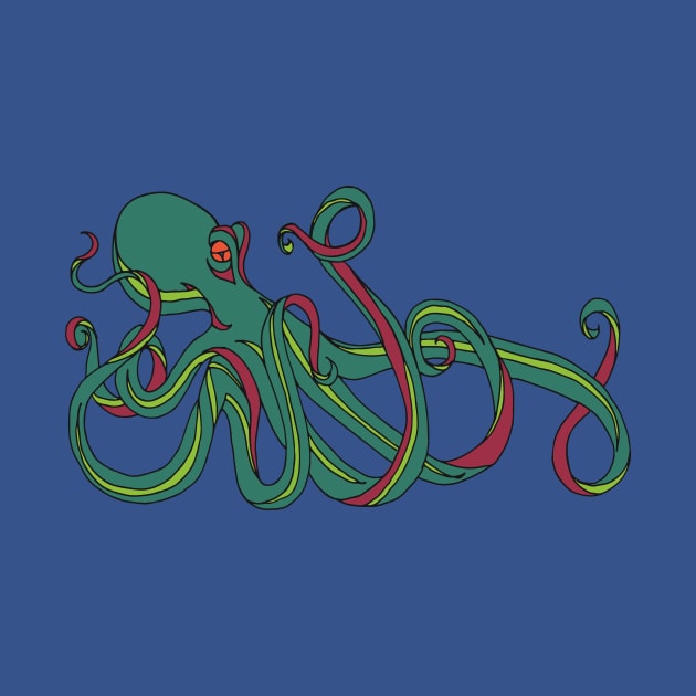Green Octopus by ColoringWithKristine