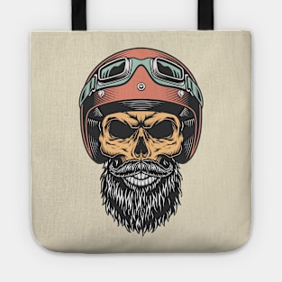 biker skull Tote