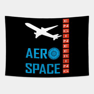 Aerospace engineering, aircraft engineer text, airplane picture Tapestry