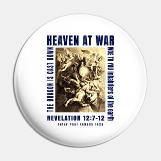 War in Heaven and the Dragon is Cast Down Revelation Pin