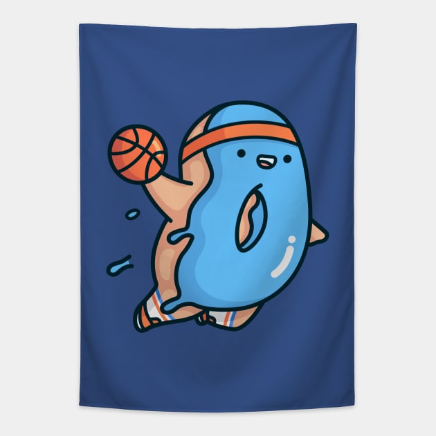 Blue Dunkin Donut Tapestry by Proud Potato