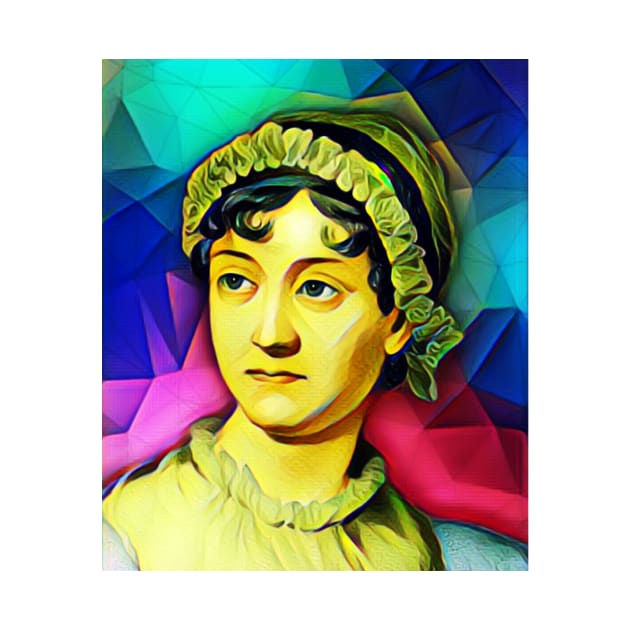 Jane Austen Colourful Portrait | Jane Austen Artwork 7 by JustLit