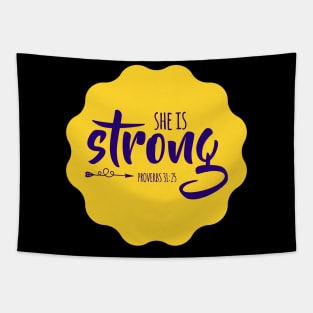 She Is Strong Tapestry