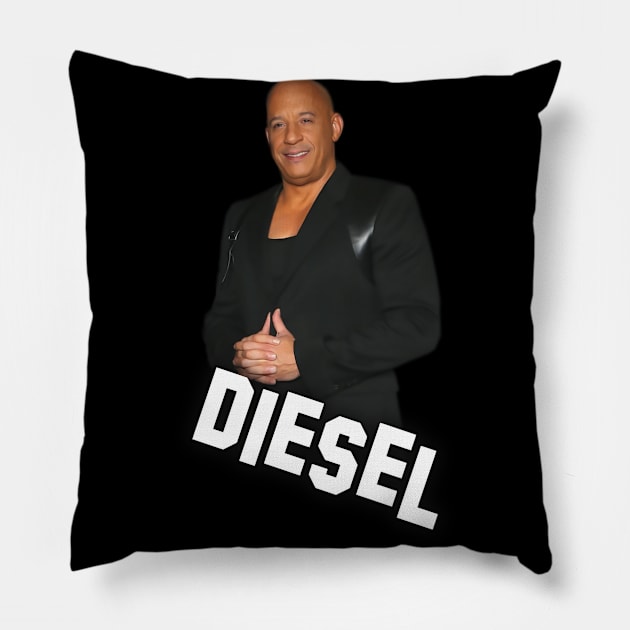 Vin Diesel - Inscription Diesel - Digital art #8 Pillow by Semenov