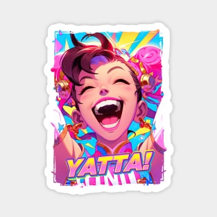 CHUN LI - CHEERFUL YATTA | Street Fighter Gaming Anime Manga Pop Art Arcade | PROUD OTAKU Magnet