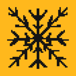 Black snowflake pixel art T-Shirt