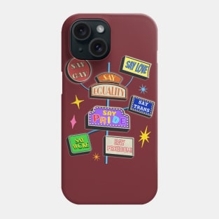 Say Gay Vintage Signs - LGBTQ Pride Phone Case