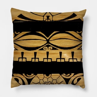 Tiki on tapa polynesian tattoo art Pillow