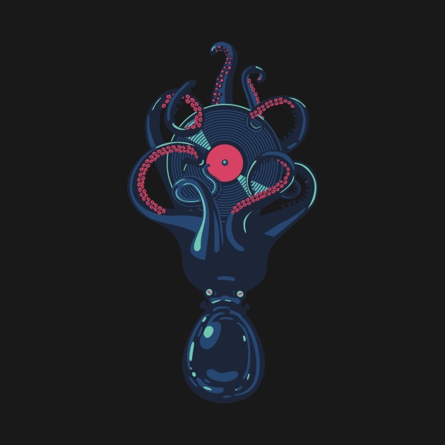 Octopus with a vinyl record by Kazanskiy