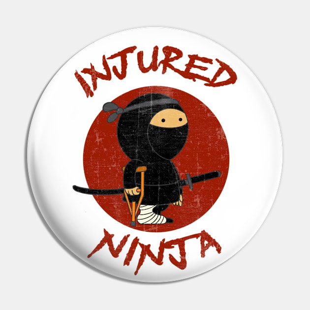 Injured Ninja – Cute Ninja with Broken Leg Pin by RayandJason