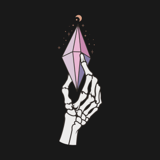 Skeleton hand holding magic crystal T-Shirt