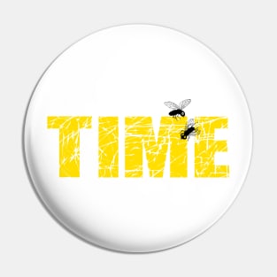 TIME FLIES with TIME character and flies Pin