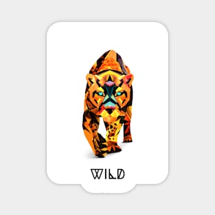 Orange Illustrated Tiger Magnet