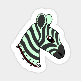 Zelda Zombie Zebra Magnet