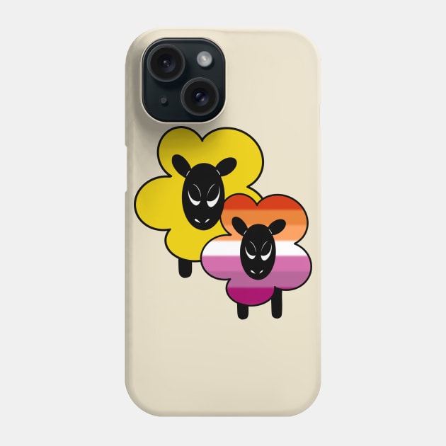 Proud Lesbian Ally Rainbow Sheep Phone Case by Emberpixie