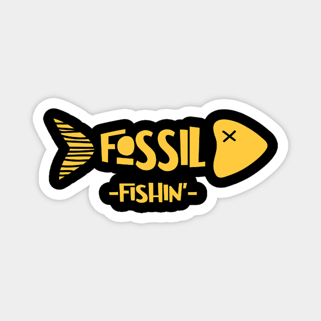 Paleontology Fossil Fishin Trend Motif Magnet by Shirtjaeger