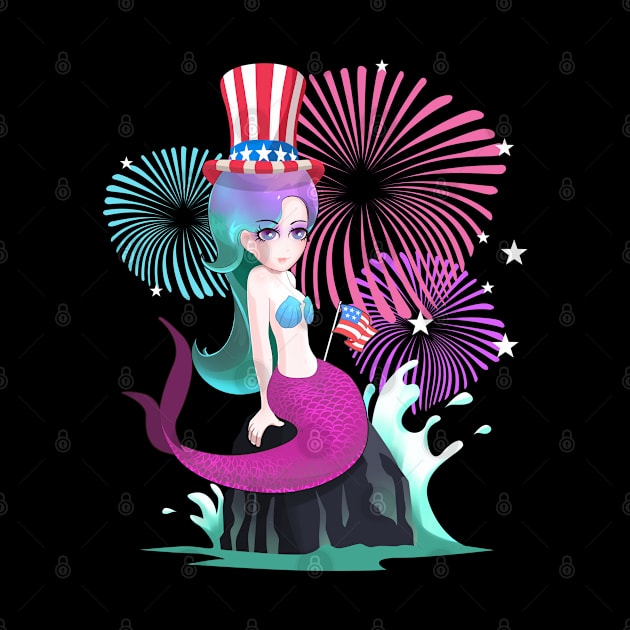 Patriot Mermaid American Independence Day by TheBeardComic