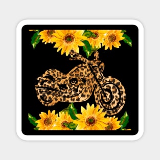 Leopard Motorcycle Sunflower Women Magnet