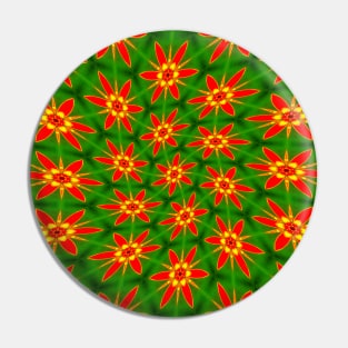 Red Blossom Pattern Pin