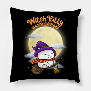 Halloween Witch Kitty Pillow