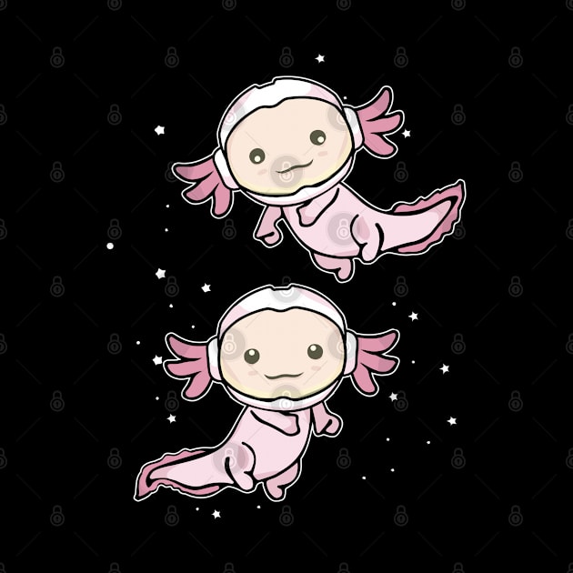 Axolotl Lover Kids Astronaut Space Gift Axolotl by PomegranatePower