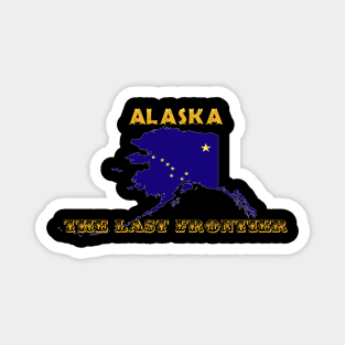 Alaska Map & Flag  - The last Frontier Magnet