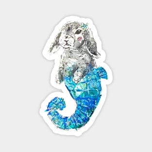 Seahorse Mermaid Bunny Magnet