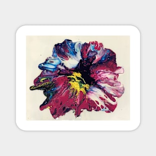 Blue Pink Gold Petunia Floral Magnet