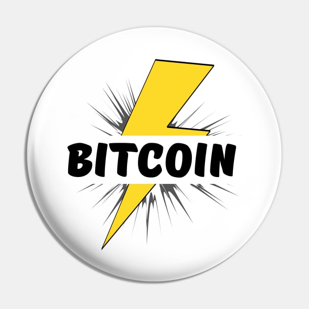 Bitcoin lightning bolt crypto Pin by My Crypto Design