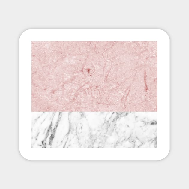 Pink marble - touch of carrara Magnet by marbleco