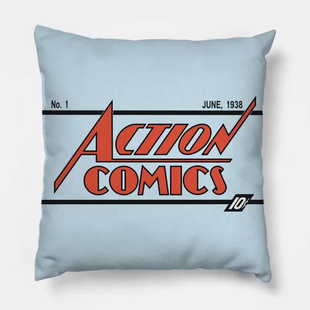 Action Comics Tribute Pillow by EdwardLarson