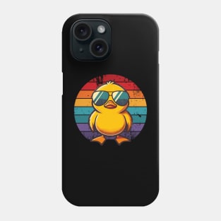 Cool Retro Yellow Duck in Sunglasses 70s 80s 90s Funny Duck Phone Case