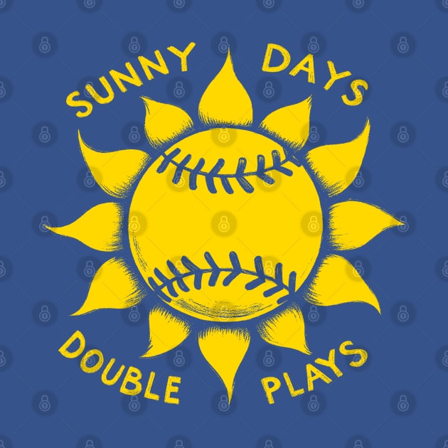 CUTE SOFTBALL BASEBALL SUNNY DAYS AND DOUBLE PLAYS SUNFLOWER by TeeCreations