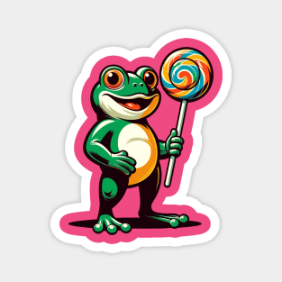 Cute frog with a lollipop Magnet