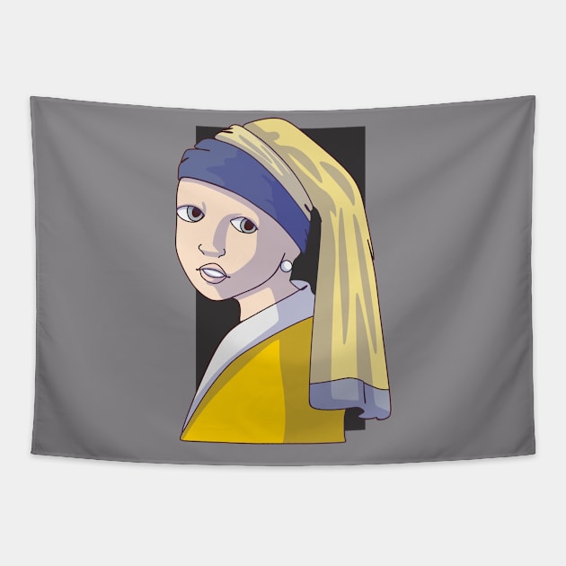 The Girl With The Pearl Earring Tapestry by BiViAmorim