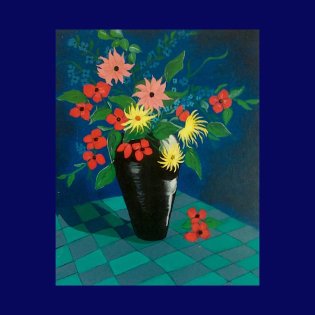 Vase of Flowers - printable - from my original acrylic painting by GarryGreenwood