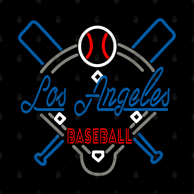 Neon Los Angeles Baseball by MulletHappens