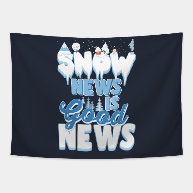 Winter Snowy Day Pun Tapestry by 4Craig