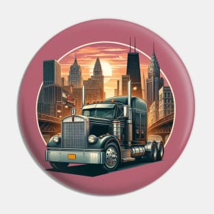 Semi Truck Lorry Big Rig 18 Wheeler Pin