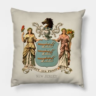 1876 New Jersey Coat of Arms Pillow