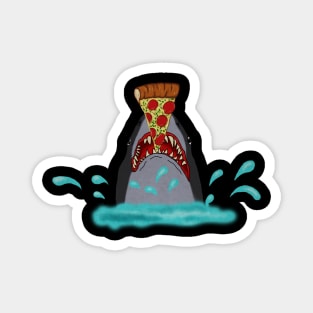 Shark Eating Pizza, Funny Pizza Lover Magnet