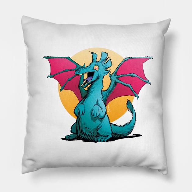 Silly Dragon Pillow by Anderson Carman